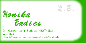 monika badics business card